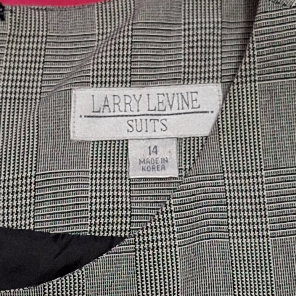 Larry Levine Classic Sleeveless Sheath Gray Herringbone Size 14 - Picture 6 of 11